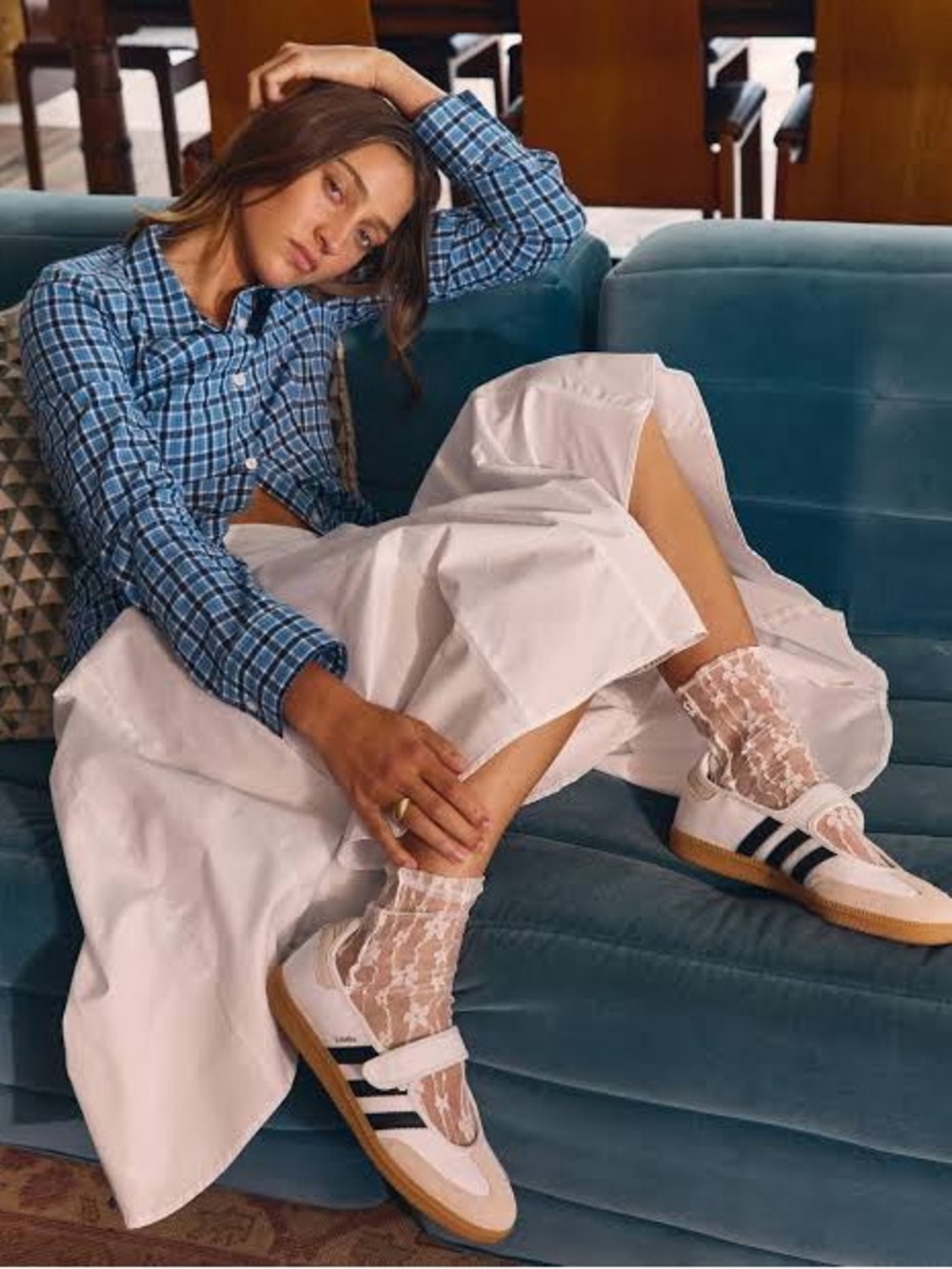 adidas Samba Mary Jane Off-White and Black Sneakers - Picture 7 of 7